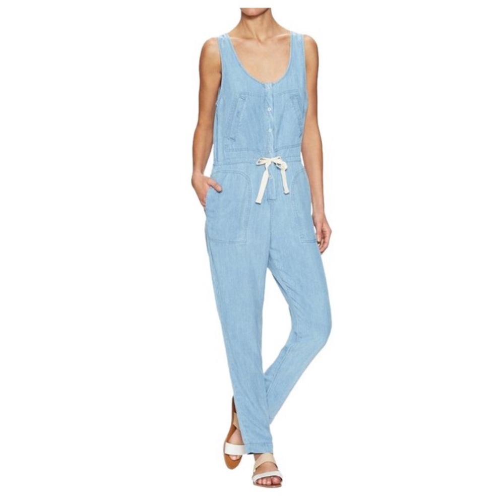 L’AGENCE chambray sleeveless jumpsuit/romper